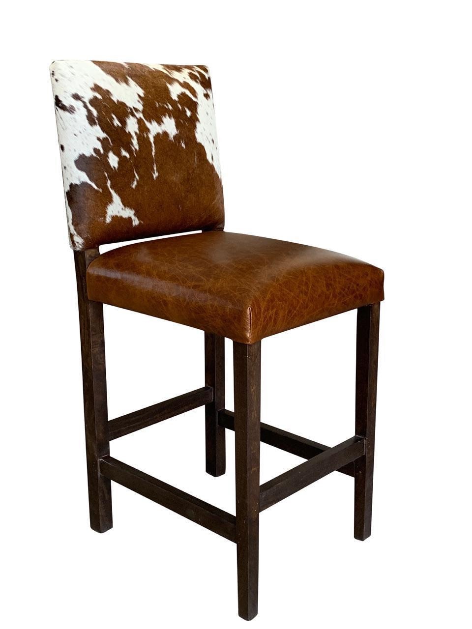 Modern Cowhide Counter Stool with Back - 4 Seat Minimum Required!