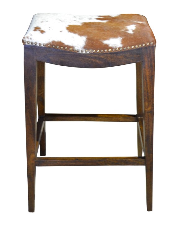 Modern Cowhide Bar Stool Etsy