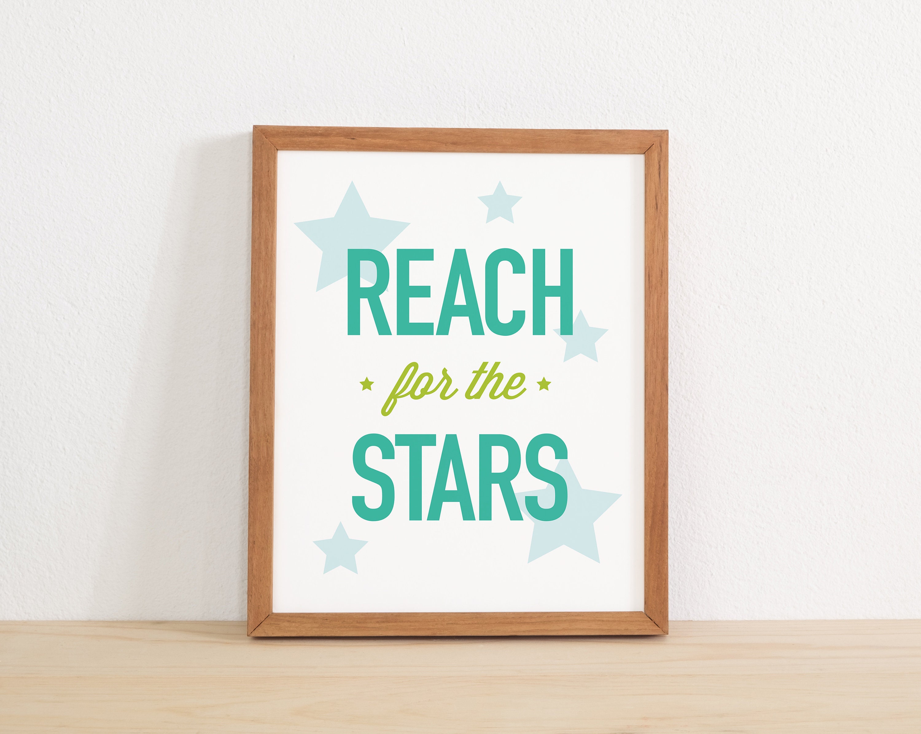 Reach for the stars. Printable nursery wall art. Childrens | Etsy
