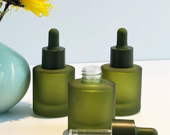 Green Glass Essential Oil Dropper Bottle Leakproof Compact for Travel Leakproof Compact Ideal for Oils Liquids Portable Versatile