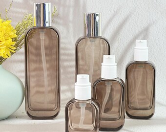 Empty Glass Lotion Pump Bottle, Refillable Skincare Bottles, Reusable Dispensers for Lotion, Serum & Moisturizer, Travel Friendly