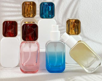 30ml Colorful Glass Perfume Atomizer Bottle - Refillable Fine Mist Spray for Essential Oils, Perfumes, Travel Friendly, Bulk Order