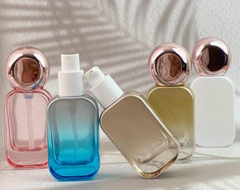 30ml Gradient Glass Lotion Pump Bottle, Empty Refillable Spray Bottle, Fine Mist Sprayer,Luxury Skincare Packaging, Travel Perfume Bottle