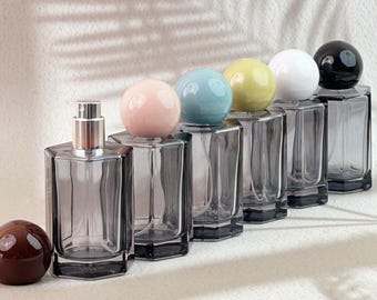 50ml Empty Glass Perfume Bottle Atomizer, Refillable Spray Bottle with Fine Mist Spray Nozzle, Travel Cosmetic Containers for Fragrance