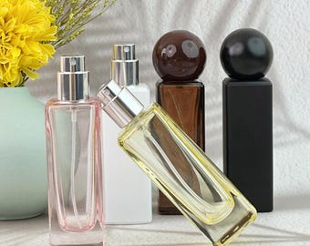 30ml Empty Glass Spray Bottle for Perfume, 1oz Travel Size Fragrance Dispenser, Refillable Atomizer for Essential Oils,Fragrances