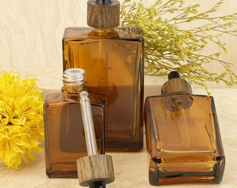 Tincture Bottles with Glass Dropper, Brown Dropper Bottle Set, Refillable Leak-Proof Containers for Cosmetics, Essential Oils and Liquids