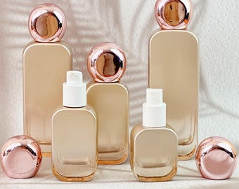Glass Skincare Container - Refillable Lotion Pump, Mist Sprayer, Leak-Proof for Toner, Essential Oils, Bathroom Decor & Gifting