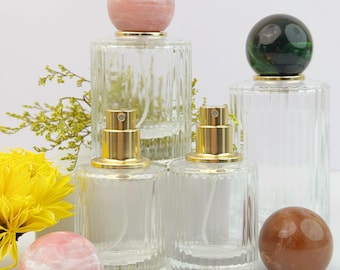 Elegant Glass Spray Bottles, Refillable Perfume Atomizer for Fragrance/Cosmetics, Luxury Empty Spray Container for Travel & Daily Use
