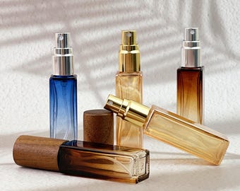 10ml Glass Perfume Atomizers with Wooden Caps, Reusable Glass Spray Bottles for Essential Oil Aromatherapy, Daily Fragrance, Wholesale
