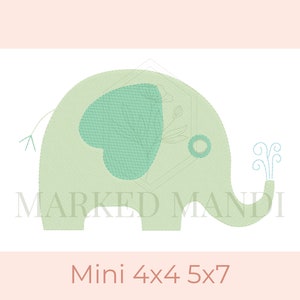 Elephant Fill Stitch Machine Embroidery Design