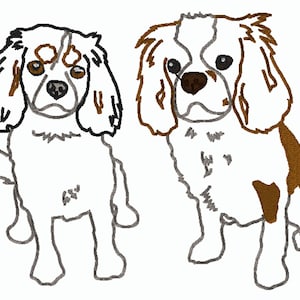 Cavalier Dog Embroidery Design