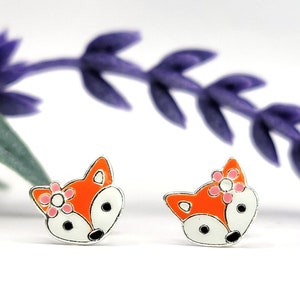 Fox Sterling Silver Stud Earrings