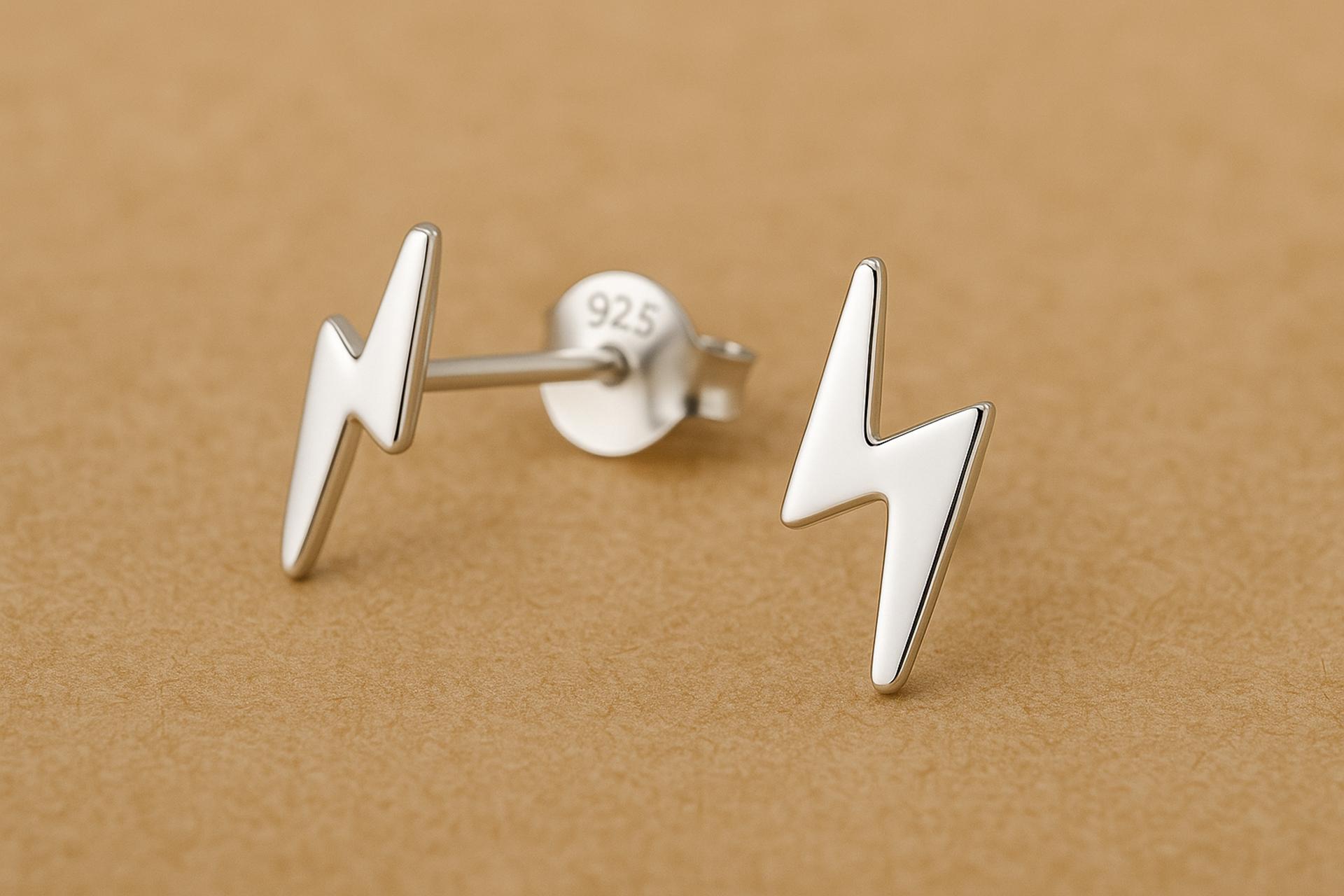 Lightning Bolt Huggie Hypoallergenic Earrings – Solace Jewellery Ltd