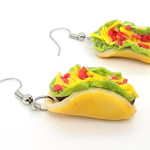 Miniature Taco Earrings: Polymer Clay Food Jewelry