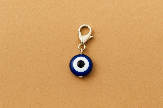 Tiny Evil Eye Clip-On Charm: Alloy Pet Collar, Zipper Pull
