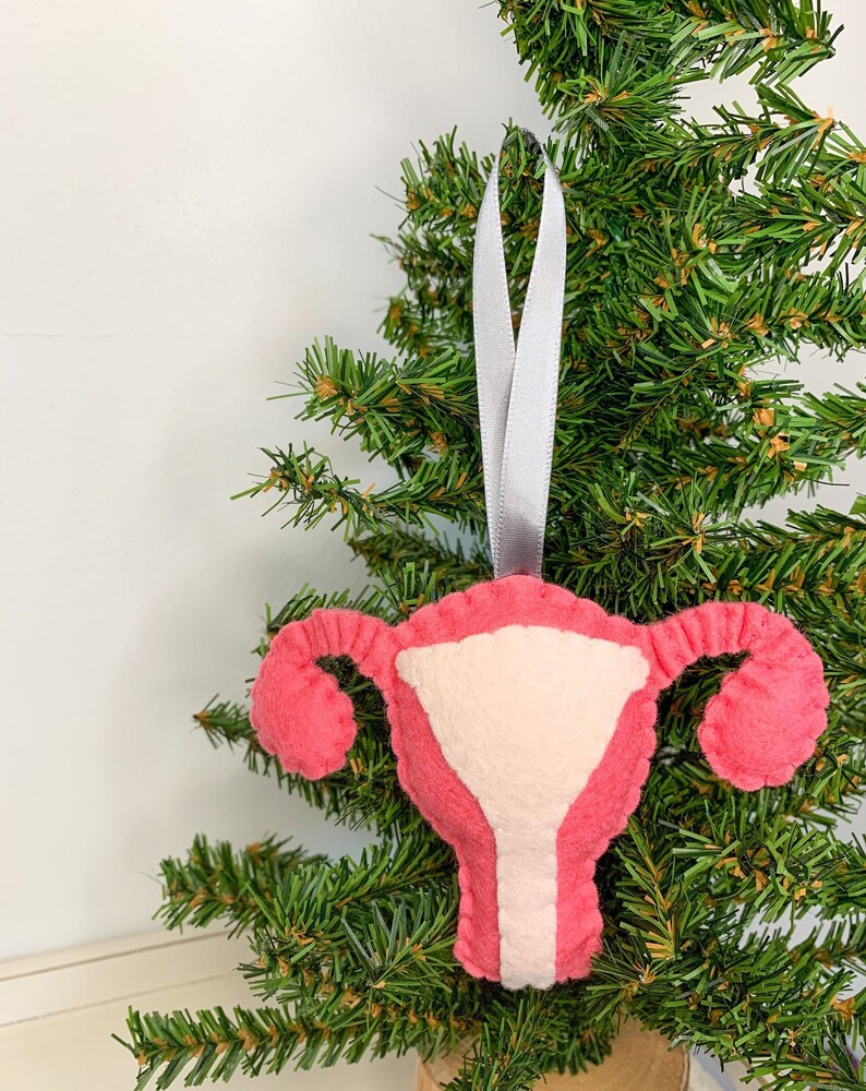 Felt Uterus and Ovaries Ornament
