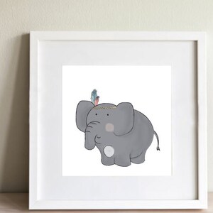 Tribal Nursery Wall Art | Elephant | Illustration | Digital Download