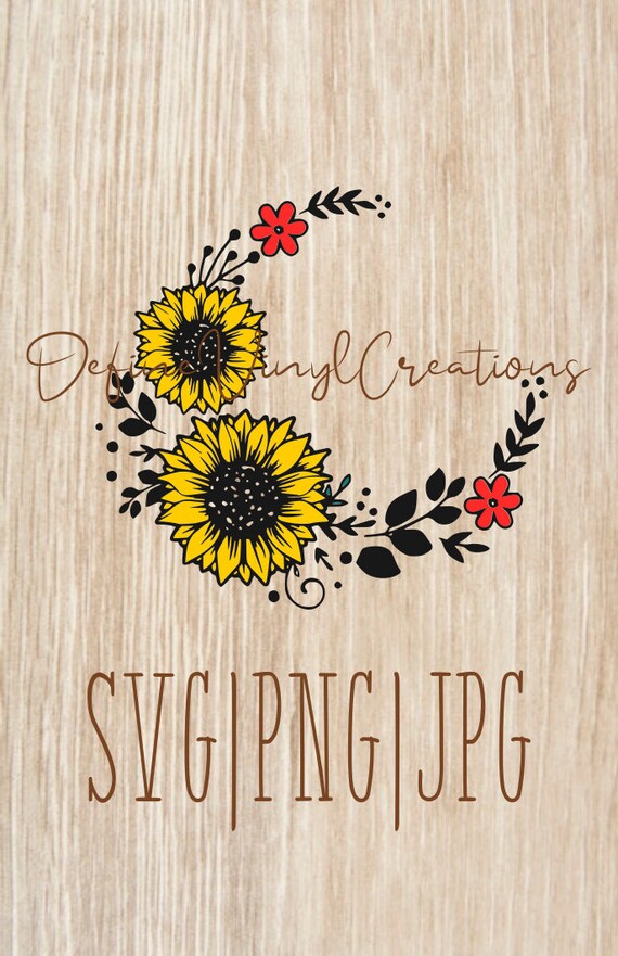 Download Sunflower Wreath Svg Cricut Silhouette Cut File Etsy