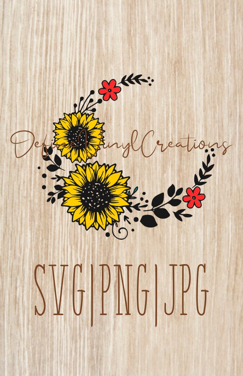Download Sunflower Wreath SVG Cricut Silhouette Cut File | Etsy