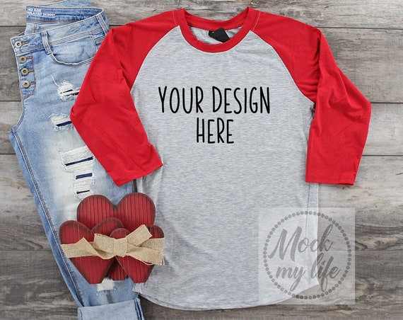 Red Eg Pro Raglan Styled Mock Up Men Red Eg Pro Raglan Styled Mock Up Men