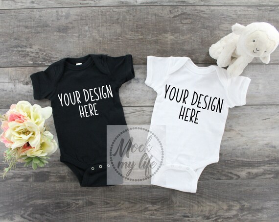 Rabbit Skins 4400 Mockup Bodysuit Mockup Bodysuit Flat Lay