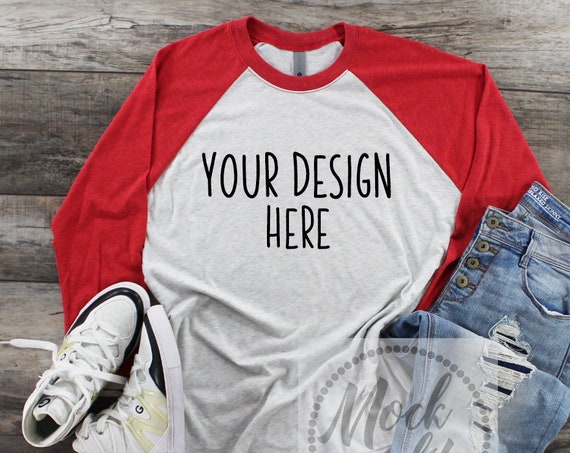 Red Next Level 6051 Styled Flat Lay Mockup Red Next Level 6051 Styled Flat Lay Mockup