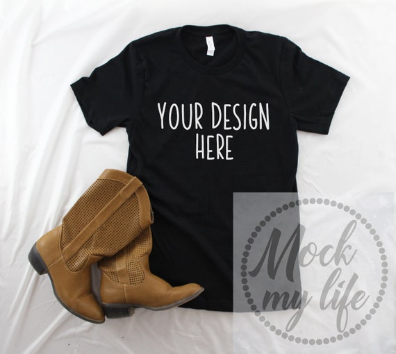 Black Bella Canvas 3001 Mockup Styled Mock Up Product Black Bella Canvas 3001 Mockup Styled Mock Up Product