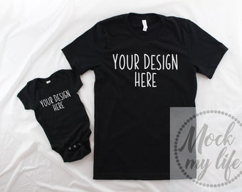 Download Free Black Bella 3001 Mockup Shirt Bodysuit Mockup Product Photography PSD Mockup Template