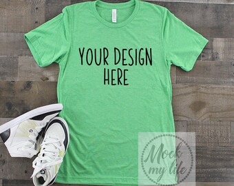 Green Bella Canvas 3413 Mockup St Patricks Day Mockup Etsy