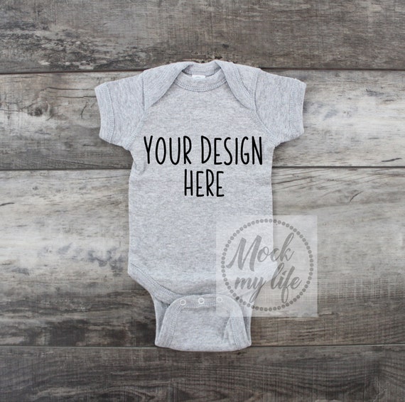 Heather Rabbit Skins 4400 Bodysuit Mockup Bodysuit Flat
