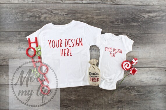 White Bella Canvas Christmas Flat Lay Mockup Bella