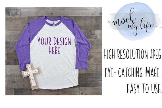 Next Level 6051 Mockup Purple Rush Baseball Next Level 6051 Mockup Purple Rush Baseball