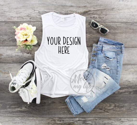 Bella Canvas 8803 White Muscle Tank Mockup Tank Bella Canvas 8803 White Muscle Tank Mockup Tank