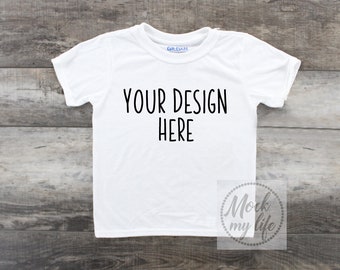 Download Gildan 42000B White Mockup, Plain White Shirt Mockup ...