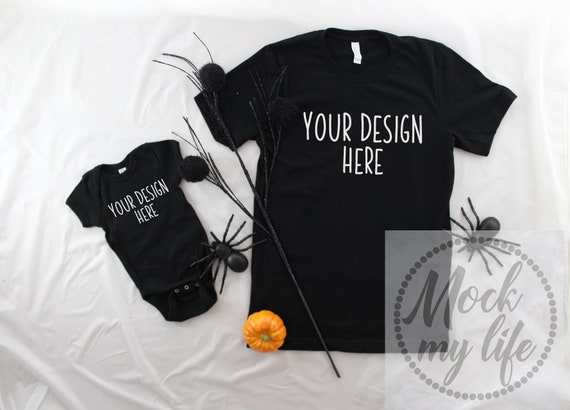 Shirt Set Mockup Styled Flat Lay Halloween Flat Lay