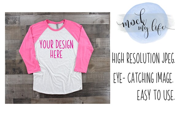 Next Level 6051 Mockup Vintage Pink Baseball