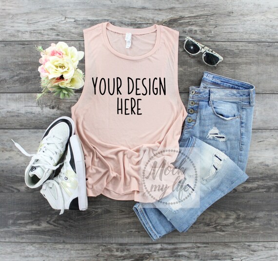 Bella Canvas 8803 Peach Muscle Tank Mockup Tank