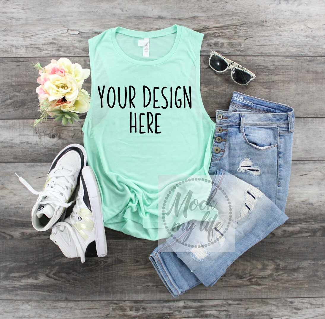 Download Bella Canvas 8803 Mint Muscle Tank Mockup / Tank Mockup / Mock | Etsy