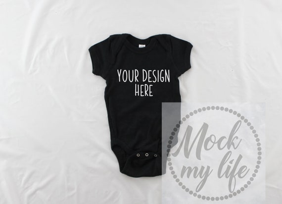 Black Rabbit Skins 4400 Mockup Bodysuit Mockup Bodysuit Flat Etsy