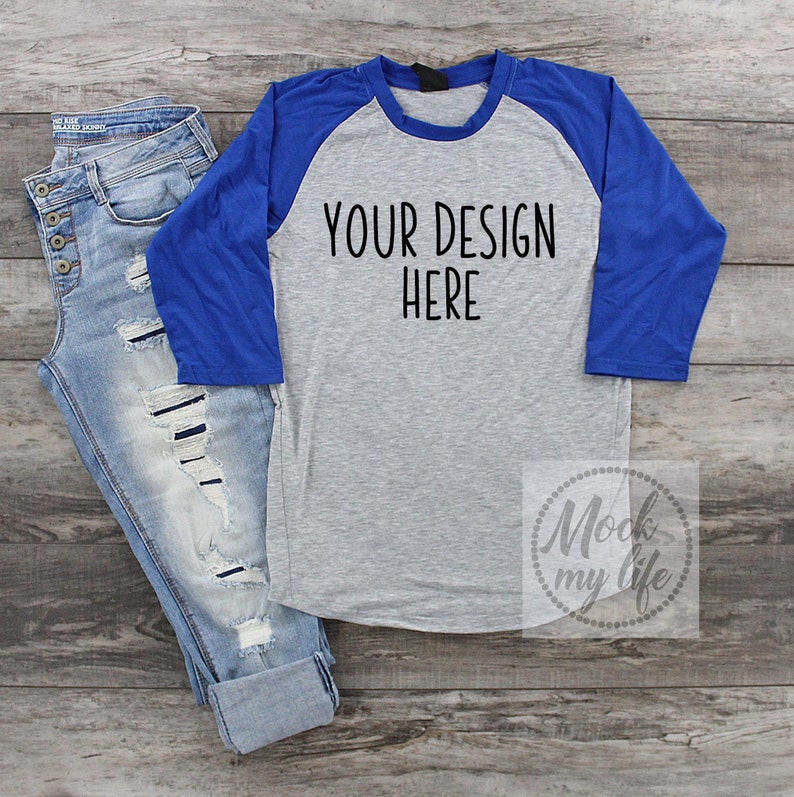 Download Royal Blue EG Pro Raglan Styled Mock Up / Womens Shirt Mockup | Etsy