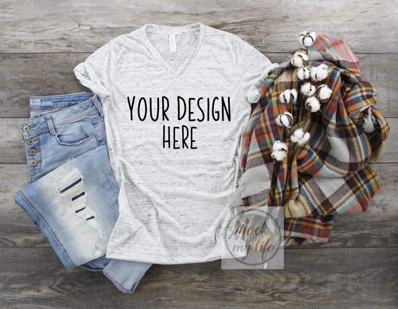 Download Bella Canvas 3005 White Marble Fall Flat Lay Styled Flat | Etsy