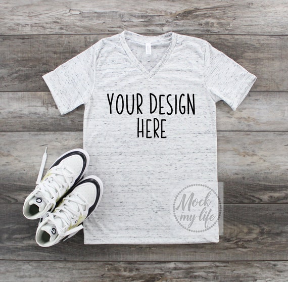 Bella Canvas 3005 White Marble White Marble Tshirt Mock Up Etsy