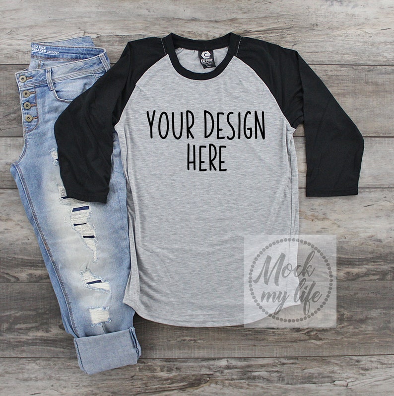 Download Black EG Pro Raglan Styled Mock Up / Womens Shirt Mockup ...