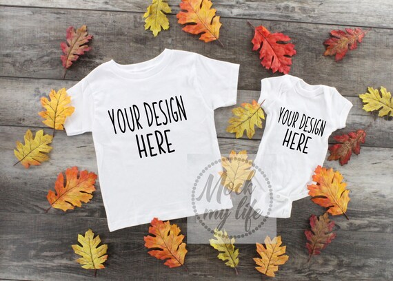 Bella Canvas 3001y Fall Flat Lay Mockup Shirt Set Mockup Fall Etsy