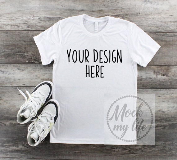 White Bella Canvas 3001 Styled Flat Lay Mockup White Shirt Etsy