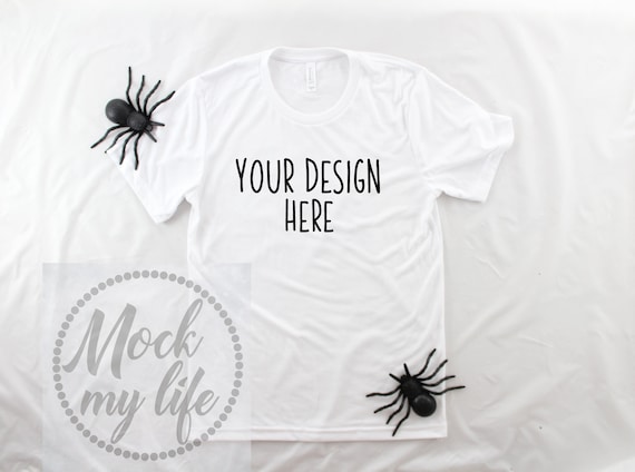 Bella Canvas 3001 White Mockup Halloween Flat Lay Styled Etsy