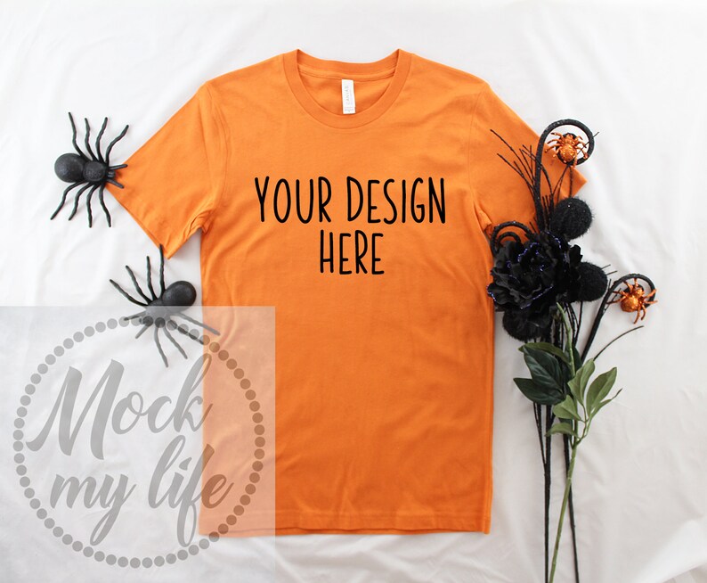 Download Burnt Orange Bella Canvas 3001 Styled Flat Lay Mockup/Orange | Etsy