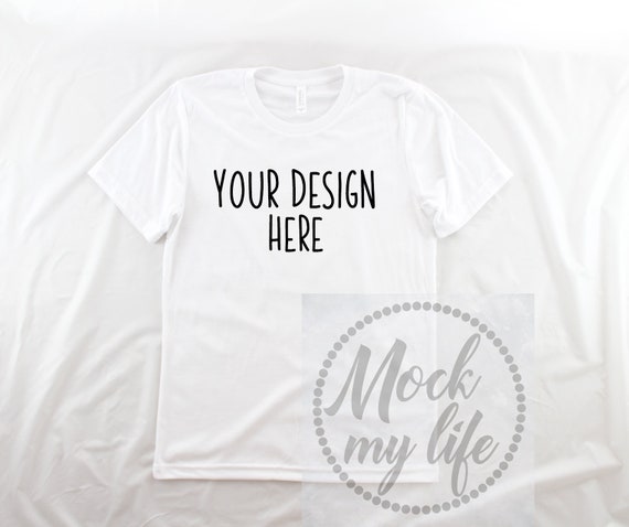 Bella Canvas 3001 White Plain White Mockup White Tshirt Mock Etsy
