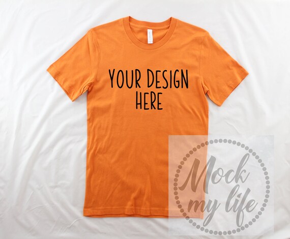 Burnt Orange Bella Canvas 3001 Flat Lay Mockup Orange Shirt Etsy