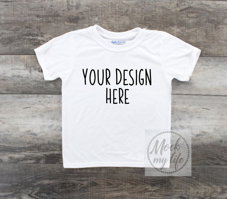 Download Gildan 42000B White Mockup Plain White Shirt Mockup White ...